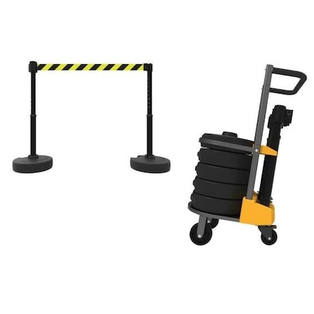 Accuform MOBILE BANNER STAKE STANCHION CART PRB908BK PRB908BK